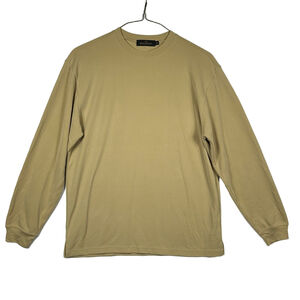 Bugatchi Men's Beige Textured Long Sleeve Tee Size Medium
